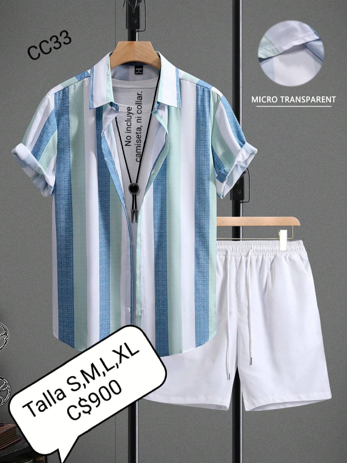 Conjunto Short con camisa de vestir de 3 colores