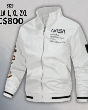 Chaqueta blanca estilo impermeable.--S329