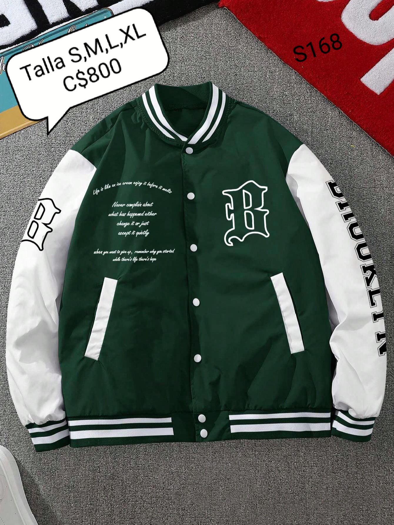 Chaqueta verde - blanca