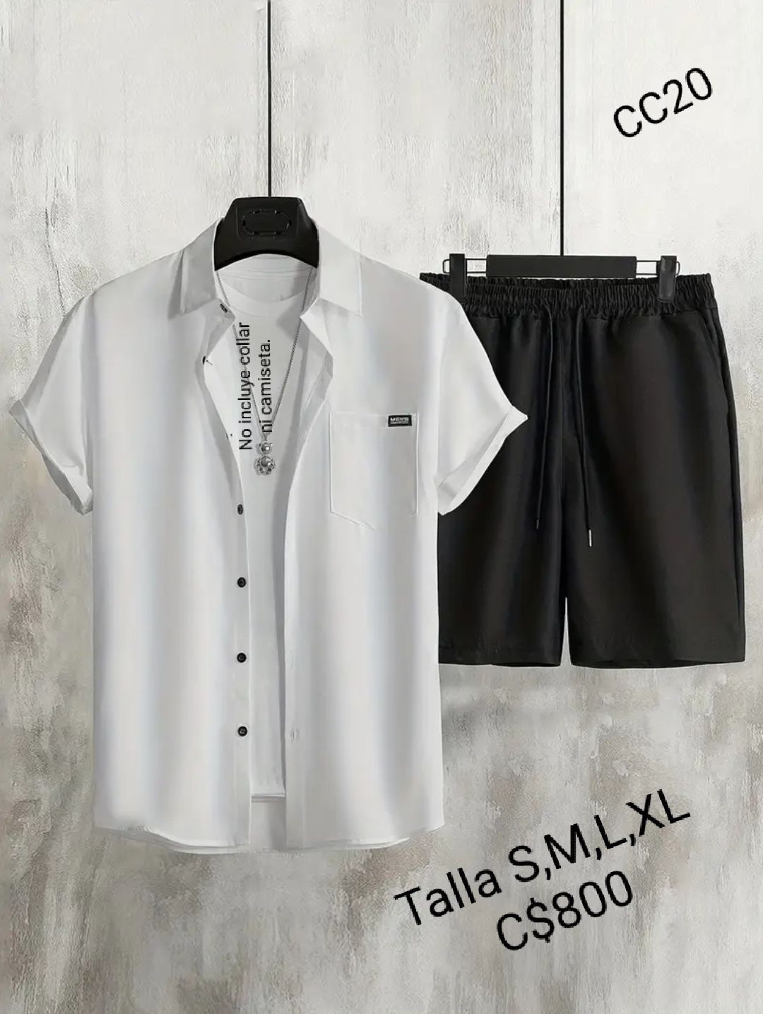 Conjunto Short camisa blanca