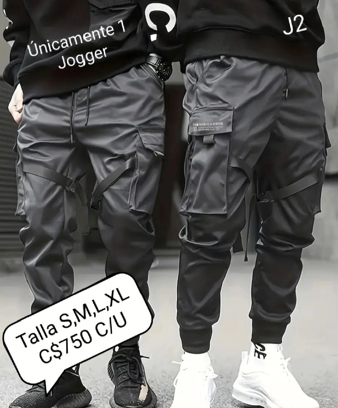 Jogger estilo urbano color gris oscuro