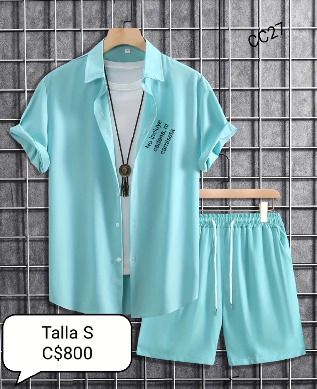 Conjunto Short para hombre color verde