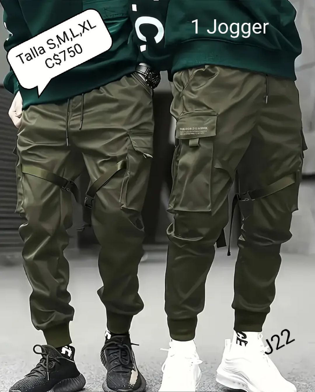 Jogger estilo urbano franja blanca