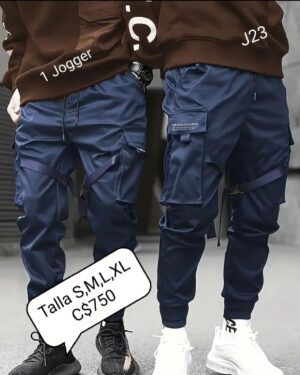 Jogger estilo urbano color azul claro para caballero