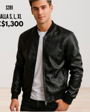 Chaqueta de cuero sintético,--S391
