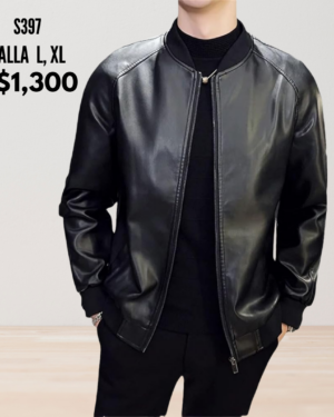 Chaqueta de cuero sintético,--S397