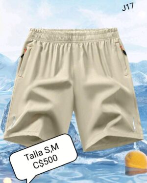 Short caqui con bolsa laterales con ziper