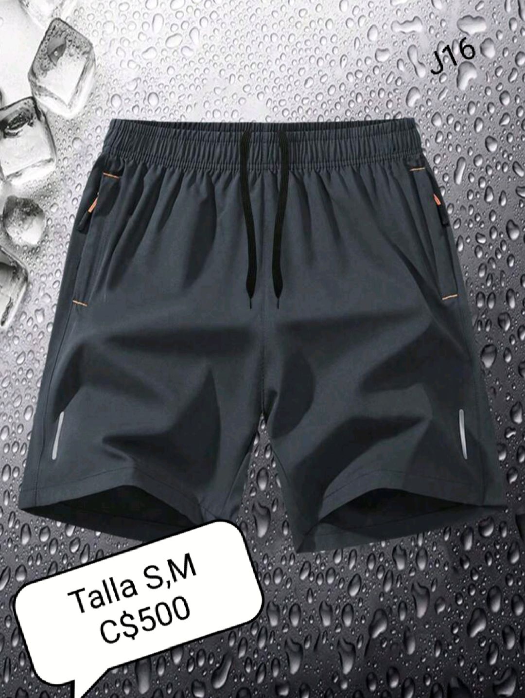 Short gris con bolsa laterales con ziper