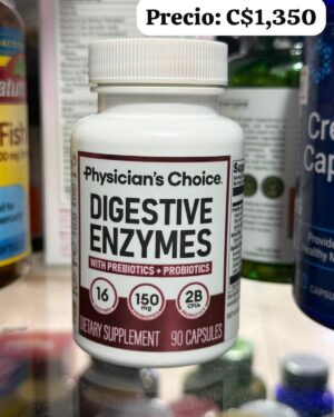 Enzima digestiva 150mg de 90 cápsulas.