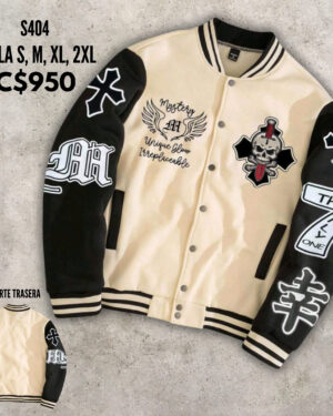 Chaqueta estilo universitario.--S404