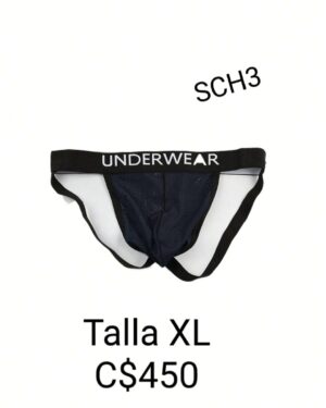 Suspensorio negro con azul.