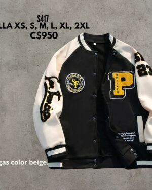 Chaqueta estilo universitaria.--S417