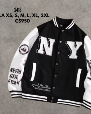 Chaqueta estilo universitaria.--S418