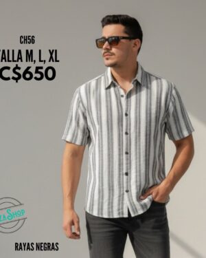Camisa con rayas negras- CH56