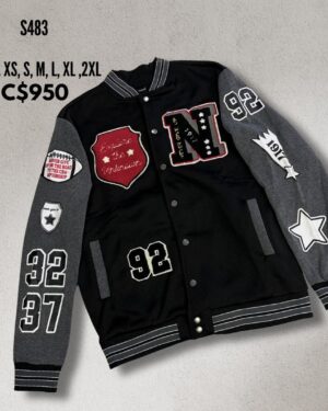 Chaqueta estilo universitaria.--S483