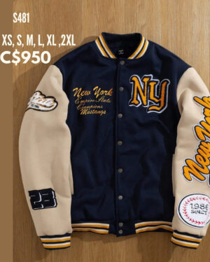 Chaqueta estilo universitaria.--S481